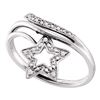 Image 1 : 0.03 CTW Round Diamond Star Bypass Ring 10kt White Gold - REF-11N9Y