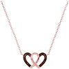 Image 1 : 1/10 CTW Round Red Color Enhanced Diamond Heart Necklace 10kt Rose Gold - REF-11F9M