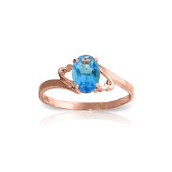 Genuine 0.95 ctw Blue Topaz Ring 14KT Rose Gold - REF-20F5Z