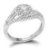 Image 1 : 1/4 CTW Round Diamond Cluster Wedding Flower Floral Bridal Ring 10kt White Gold - REF-30K3R