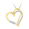 Image 1 : 1/10 CTW Round Diamond Open-center Heart Pendant 10kt Yellow Gold - REF-14K4R