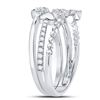 Image 3 : 1/3 CTW Round Diamond 2-Piece Beaded Heart Ring 14kt White Gold - REF-45W6F
