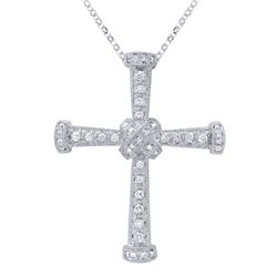 0.41 CTW Diamond Pendant 18K White Gold - REF-64M3F