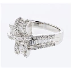 0.97 CTW Diamond Ring 18K White Gold - REF-108N4Y