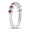 Image 3 : 1/2 CTW Round Ruby Circle Stackable Ring 10kt White Gold - REF-27N3Y