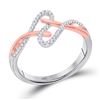 Image 1 : 1/10 CTW Round Diamond Bisected Ring 10kt Two-tone Gold - REF-10K8R