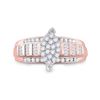 Image 2 : 1/2 CTW Round Diamond Cluster Bridal Wedding Engagement Ring 10kt Rose Gold - REF-35T9K