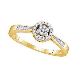 1/8 CTW Round Diamond Cluster Bridal Wedding Engagement Ring 10kt Yellow Gold - REF-15Y5X