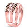 Image 3 : 1/2 CTW Round Brown Diamond Solitaire Enhancer Wedding Ring 14kt Rose Gold - REF-69M3A