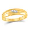 Image 3 : 3/8 CTW His & Hers Round Diamond Cluster Matching Bridal Wedding Ring 10kt Yellow Gold - REF-41K9R