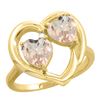 Image 1 : 1.20 CTW Morganite Ring 10K Yellow Gold - REF-29K3W