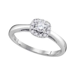 1/3 CTW Round Diamond Solitaire Bridal Wedding Engagement Ring 10kt White Gold - REF-35X9T