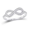 Image 1 : 1/5 CTW Round Diamond Infinity Ring 10kt White Gold - REF-14A4N