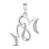Image 1 : 1/10 CTW Round Diamond Mom Mother Pendant 10kt White Gold - REF-9H6W