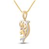 Image 2 : 0.03 CTW Round Diamond Mom Dolphin Pendant 10kt Yellow Gold - REF-8K4R