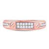 Image 2 : 1/4 CTW Mens Round Diamond Screw Ring 10kt Rose Gold - REF-30H3W