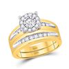 Image 2 : 5/8 CTW His & Hers Round Diamond Solitaire Matching Bridal Wedding Ring 10kt Yellow Gold - REF-63F5M