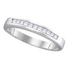 Image 1 : 1/4 CTW Princess Diamond Wedding Channel Set Ring 14kt White Gold - REF-28H8W
