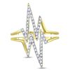 Image 2 : 1/5 CTW Round Diamond Double Heartbeat Ring 10kt Yellow Gold - REF-15X5T