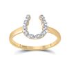Image 1 : 1/20 CTW Round Diamond Lucky Horseshoe Ring 14kt Yellow Gold - REF-11K9R