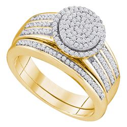 3/8 CTW Round Diamond Bridal Wedding Engagement Ring 10kt Yellow Gold - REF-41N9Y