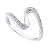 Image 1 : 1/20 CTW Round Diamond S Curve Ring 10kt White Gold - REF-7F5M