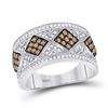 Image 1 : 5/8 CTW Round Brown Diamond Ring 10kt White Gold - REF-31R5H