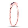 Image 3 : 1/20 CTW Round Blue Sapphire Beaded Stackable Ring 10kt Rose Gold - REF-7W5F
