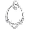 Image 1 : 0.03 CTW Round Diamond Mom Mother Oval Heart Pendant 14kt White Gold - REF-7M5A