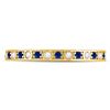 Image 2 : 1/4 CTW Round Blue Sapphire Diamond Alternating Stackable Ring 10kt Yellow Gold - REF-15W5F