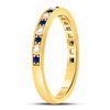 Image 3 : 1/4 CTW Round Blue Sapphire Diamond Alternating Stackable Ring 10kt Yellow Gold - REF-15W5F
