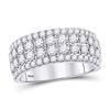 Image 1 : 1 & 1/2 CTW Round Diamond Four Row Machine Set Ring 10kt White Gold - REF-105A5N