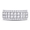 Image 2 : 1 & 1/2 CTW Round Diamond Four Row Machine Set Ring 10kt White Gold - REF-105A5N