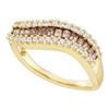 Image 1 : 5/8 CTW Princess Brown Diamond Contoured Ring 14kt Yellow Gold - REF-47R9H