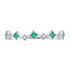 Image 2 : 1/5 CTW Round Emerald Diamond Square Stackable Ring 10kt White Gold - REF-10M8A