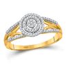 Image 1 : 1/5 CTW Round Diamond Cluster Bridal Wedding Engagement Ring 10kt Yellow Gold - REF-18K3R
