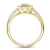 Image 2 : 1/10 CTW Round Diamond Square Cluster Bridal Wedding Engagement Ring 10kt Yellow Gold - REF-15M5A