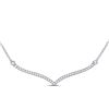 Image 1 : 1/4 CTW Round Diamond Contoured Bar Pendant 10kt White Gold - REF-24X3T