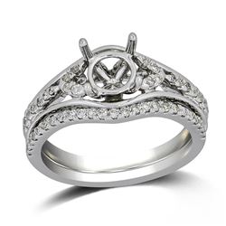 0.32 CTW Diamond Wedding Ring Set 14K White Gold - REF-43M7F
