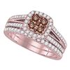 Image 1 : 1 CTW Round Brown Diamond Bridal Wedding Engagement Ring 14kt Yellow Gold - REF-101W9F