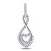 Image 1 : 1/6 CTW Round Diamond Nested Heart Pendant 10kt White Gold - REF-9X6T