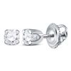 Image 1 : 1/6 CTW Round Diamond Solitaire Earrings 14kt White Gold - REF-9Y6X