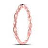 Image 3 : 0.01 CTW Round Blue Sapphire Milgrain Stackable Ring 10kt Rose Gold - REF-8H4W