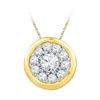 Image 1 : 1/4 CTW Round Diamond Cluster Pendant 10kt Yellow Gold - REF-16H8W
