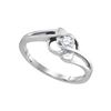 Image 1 : 1/6 CTW Round Diamond Solitaire Promise Bridal Ring 10kt White Gold - REF-20H3W
