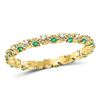 Image 1 : 1/4 CTW Round Emerald Diamond Eternity Stackable Ring 10kt Yellow Gold - REF-16Y8X