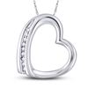 Image 1 : 0.03 CTW Round Diamond Heart Pendant 10kt White Gold - REF-5A9N