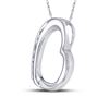 Image 2 : 0.03 CTW Round Diamond Heart Pendant 10kt White Gold - REF-5A9N