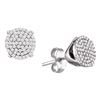 Image 1 : 1/3 CTW Round Diamond Circle Cluster Stud Earrings 10kt White Gold - REF-20M9A