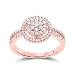 1/2 CTW Round Diamond Circle Cluster Ring 10kt Rose Gold - REF-27Y5X